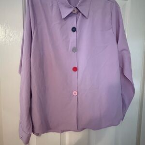 SHEIN Lavender Shirt with Colorful Buttons